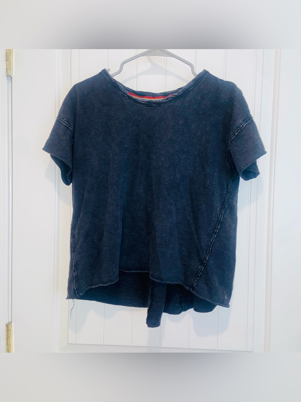 Anthropologie Pilcro Pleated-Back Short-Sleeve Top